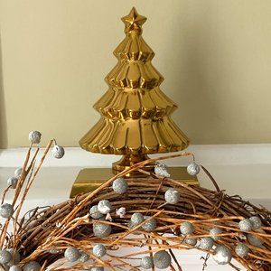 Gold-tone Christmas Tree Stocking Holder